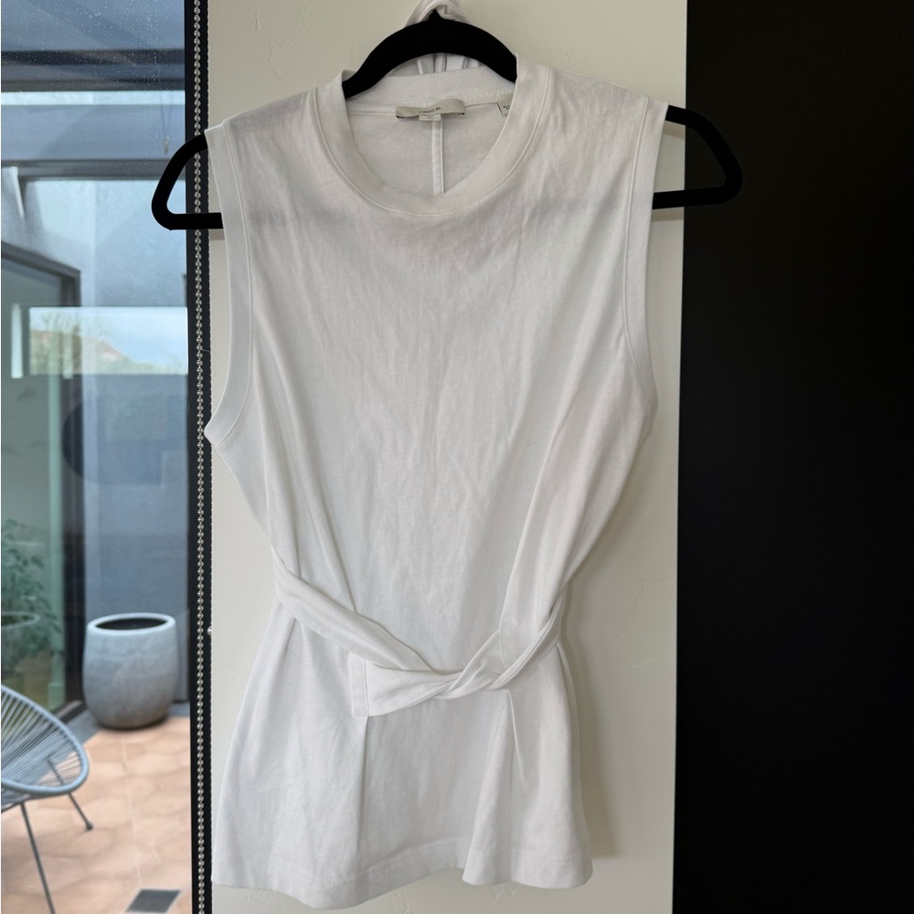 Vince cotton sleeveless wrap top